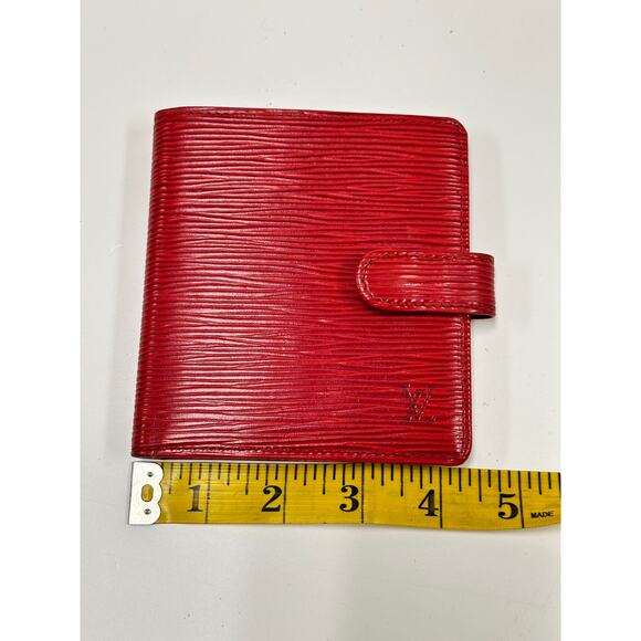 Authentic Louis Vuitton Red EPI Leather Compact Wallet Unisex Men's Women's - Picture 16 of 16